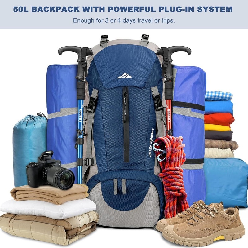 Comfortable 50L Backpack with Breathable Straps - Ideal for Outdoor Exploration 4
