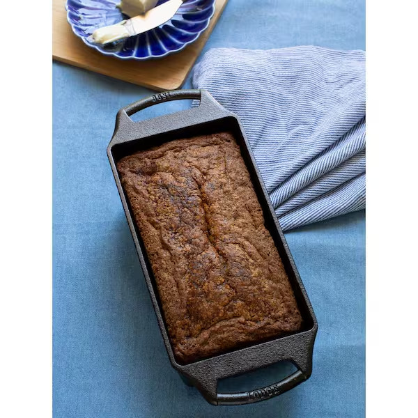 Cast Iron Bread Loaf Pan Rectangle Bakeware Baking Broiler Durable Black gallery