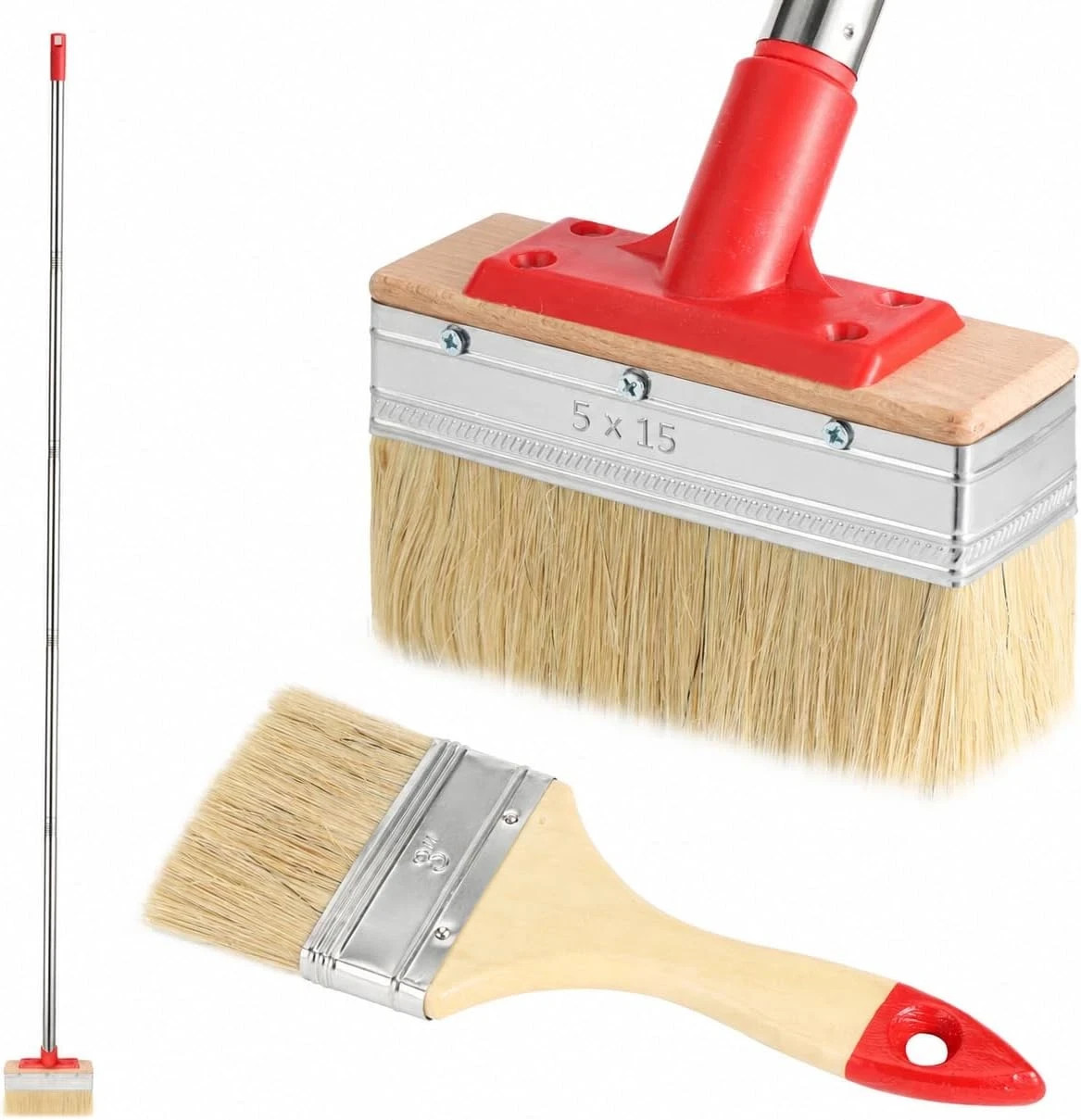Bates- 6 Inch Deck Stain Brush, 77" Long Handle, Deck Stain Applicator for Wood, gallery