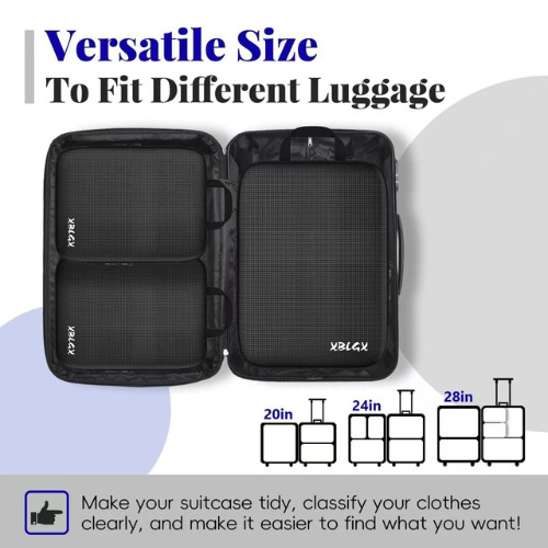6-Piece Travel Compression Packing Cubes Set Luggage Organizer Bags for Carry-On gallery