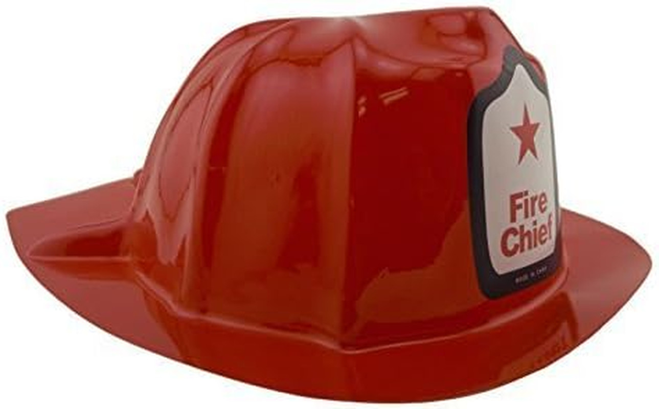 24 Pack Fire Chief Plastic Hat Red Child Size Firefighter Birthday Party Favors gallery