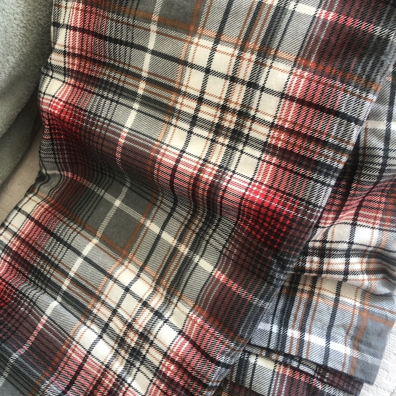 Ruvanti 100% Cotton Full Double Soft Flannel Flat Sheet Grey Red Plaid 82 X 97 gallery