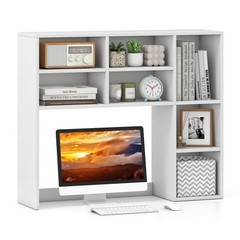 Desktop Bookshelf w/ 7 Open Cubbies & 3 Adjustable Shelves for Home Office Dorm