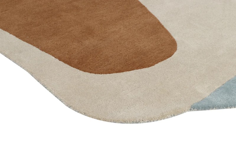 Multicolor Hand Tufted Irregular Shape Modern Hand Made Area Rug gallery