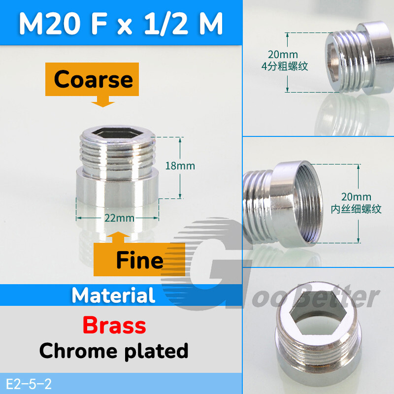 Faucet Aerator Tap Adapter Fitting Connector 20mm 22mm 24mm Male & Female Thread gallery