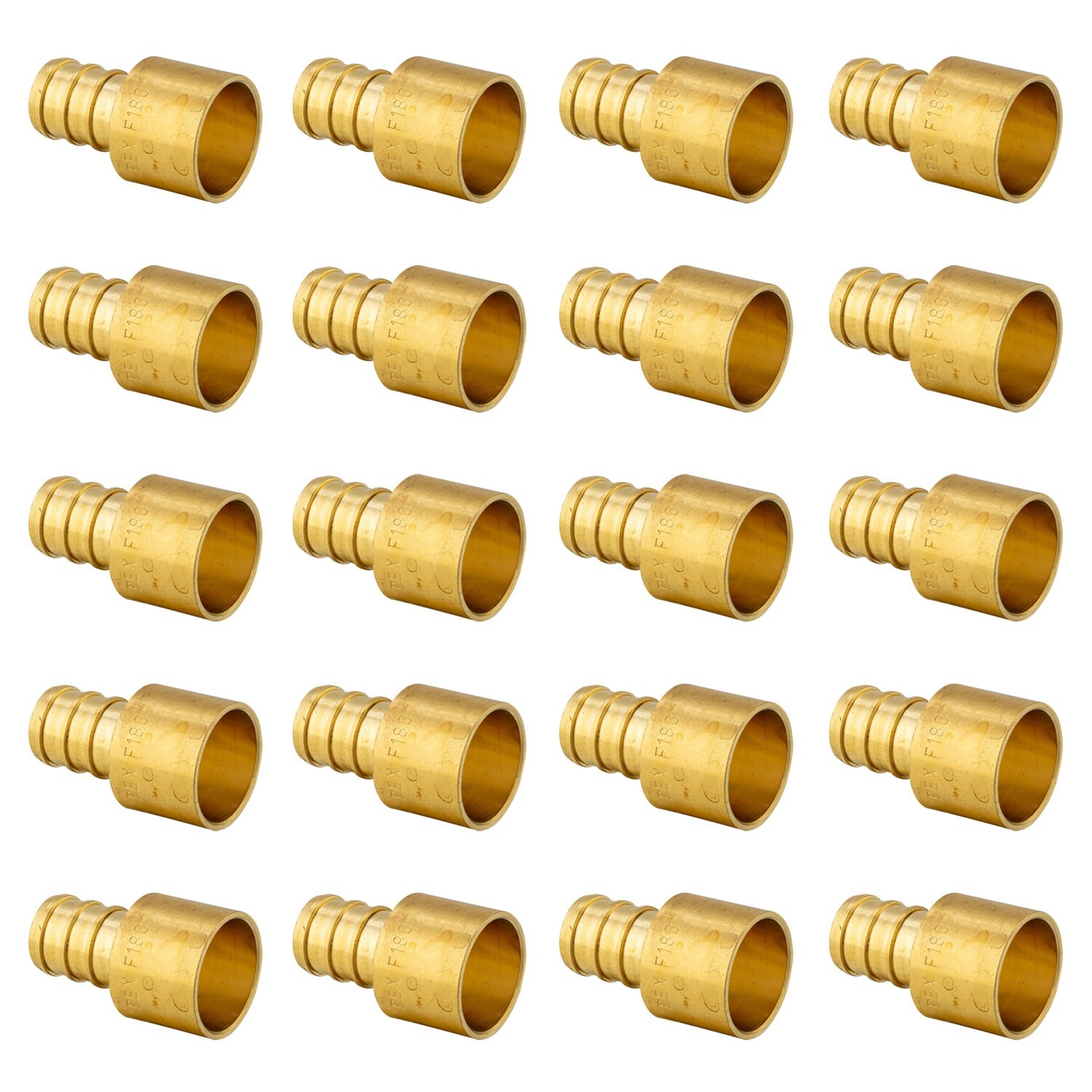 EFIELD 20 PCS Pex 1/2" X 1/2" Female Sweat Adapter Brass Crimp Fittings,No Lead gallery