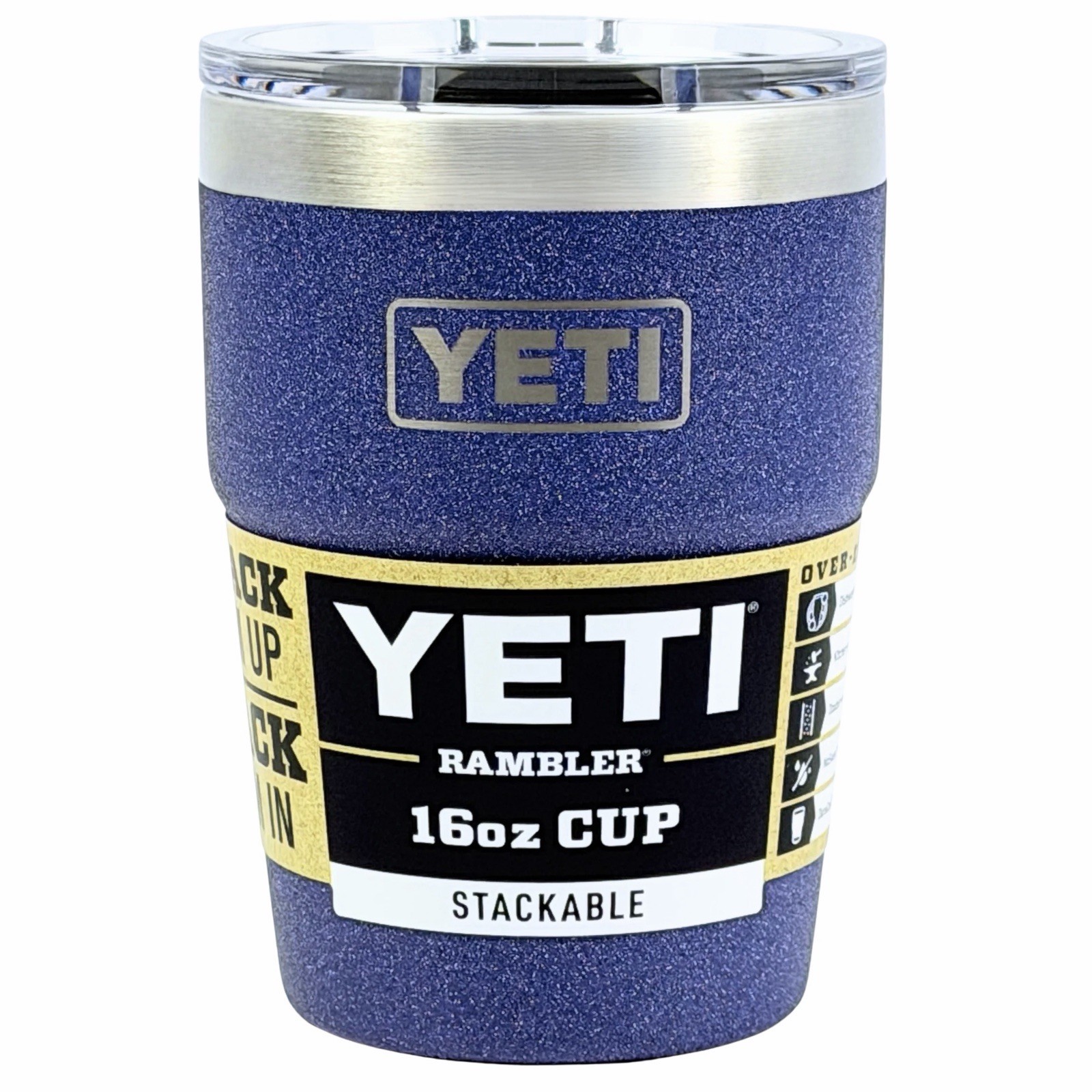 YETI Moon Dust 16 oz Stackable Cup Rambler Limited Edition Stone Texture Cup NWT gallery
