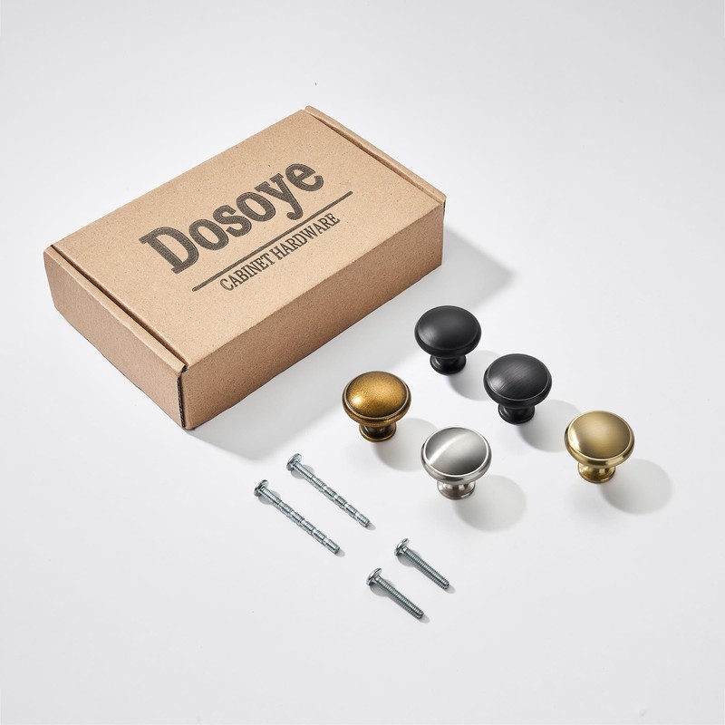 5 Pack Antique Brass Cabinet Knobs Drawer Knob Kitchen Hardware - Single Hole Vi gallery