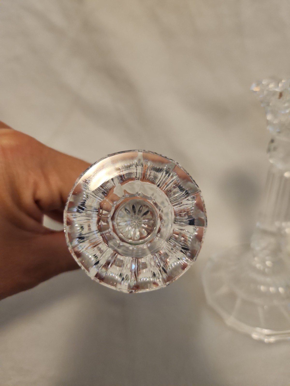 Two (2) Fifth Ave 24% Crystal Taper Candle Holders 5 1/4 inches Vintage gallery