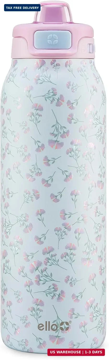 Ello Pop & Fill Insulated Stainless Steel Water Bottle with Quick Fill Lid, Leak gallery