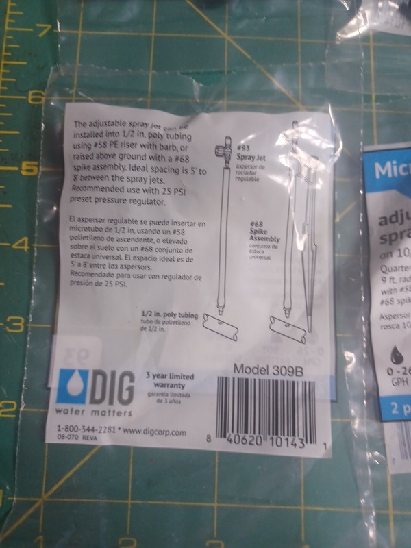 (12) DIG Micro Spray adjustable spray jet on 10/32 in. thread #93(309B) 6 pac X2 gallery