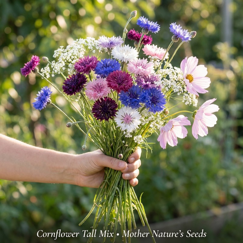 Cornflower / Bachelor Button TALL Mix Cut Flowers Butterflies Non-GMO 400 Seeds gallery