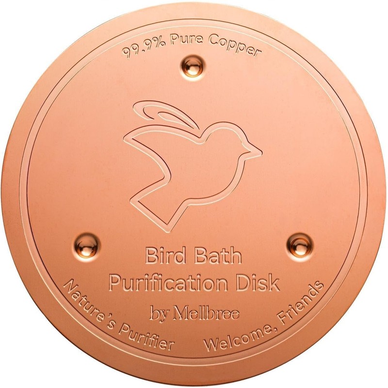 Pure Copper Bird Bath Cleaning Disk - 0.6mm Reinforced, All-Season Water Safe gallery