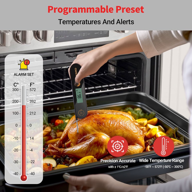 INKBIRD Rechargeable Meat Thermometer Temperature Pen -50 300℃ Magnetic Back CF gallery