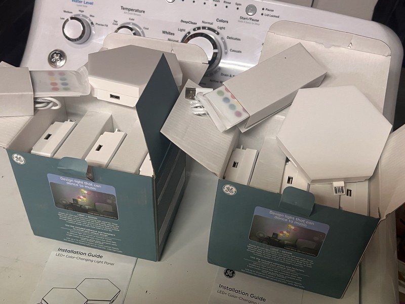GE LED+ Multicolor Modular Light Panels Kit 6 Pc Hexagon Music Like Nanoleaf NEW gallery