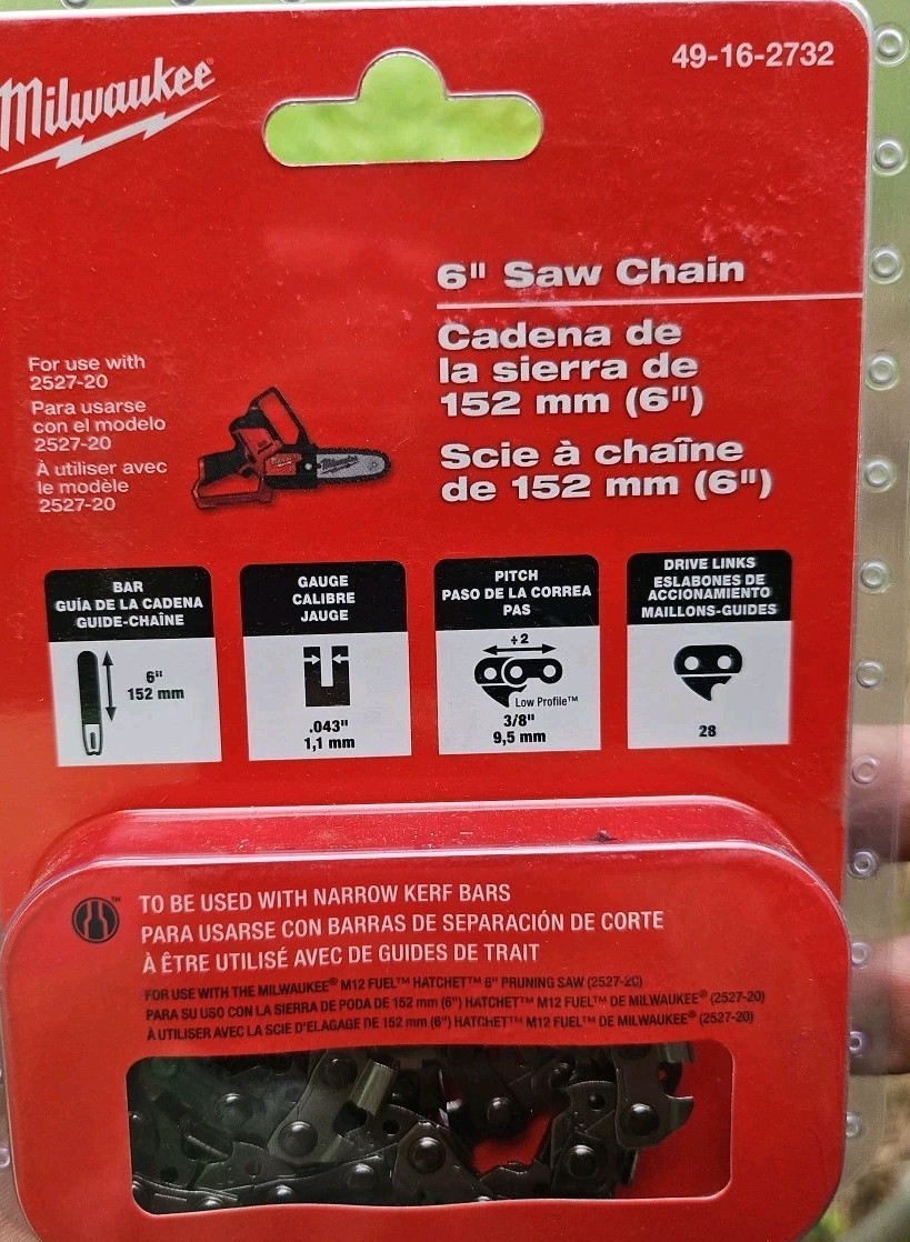 Milwaukee Tool 49-16-2732 6 In. Replacement Chain For M12 Saw gallery