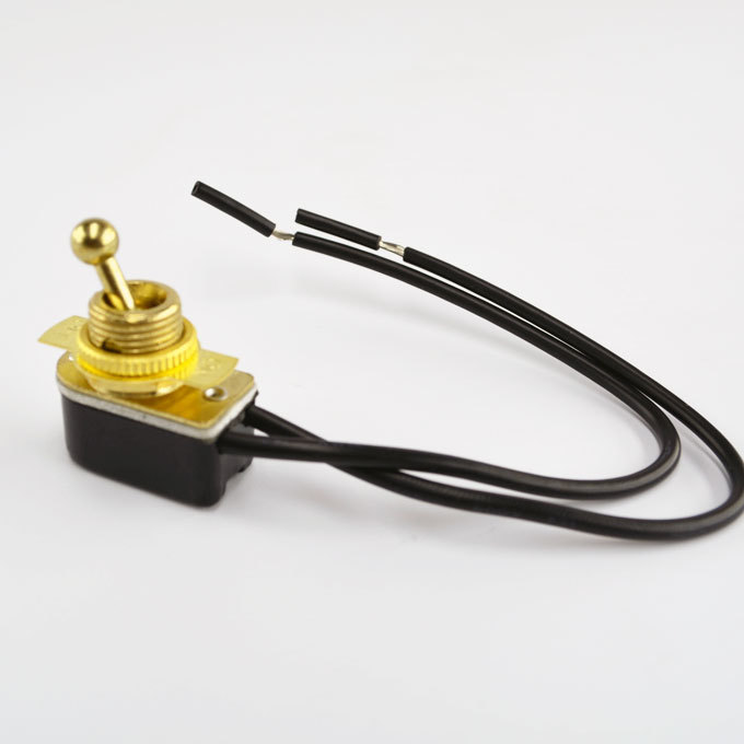 Toggle Switch on/off - Brass Plated - 6A/120V - Steampunk Switch 2-Wire gallery