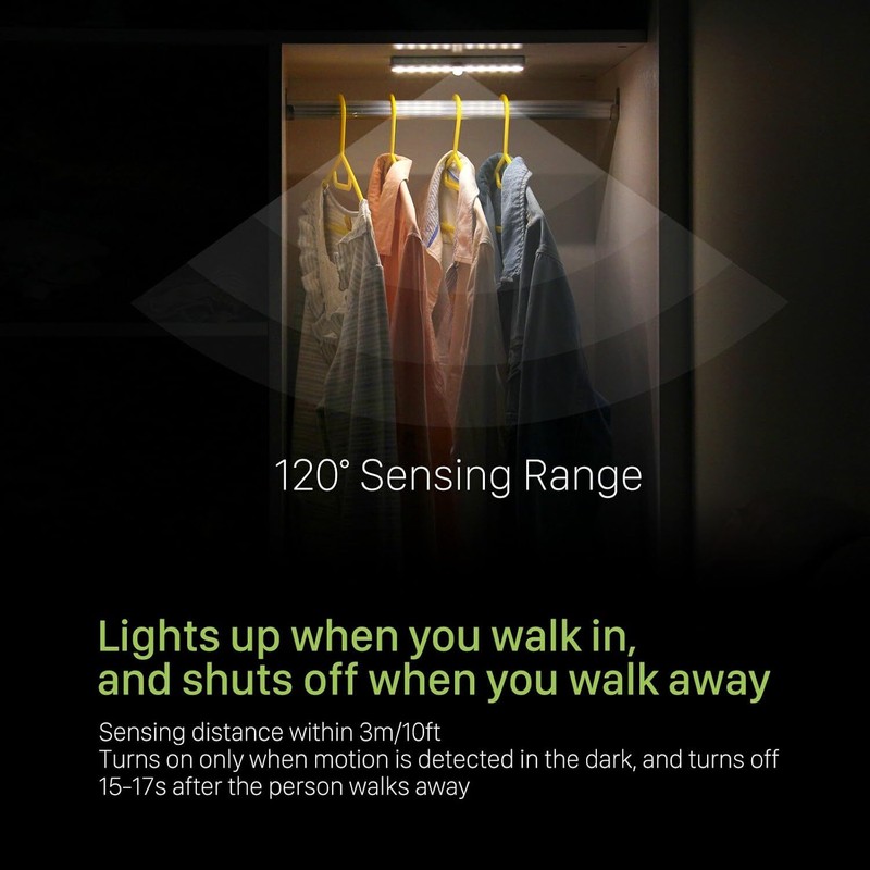 3 Pack OxyLED Motion Sensor Closet /Cabinet Light Warm Light,Battery Operated gallery