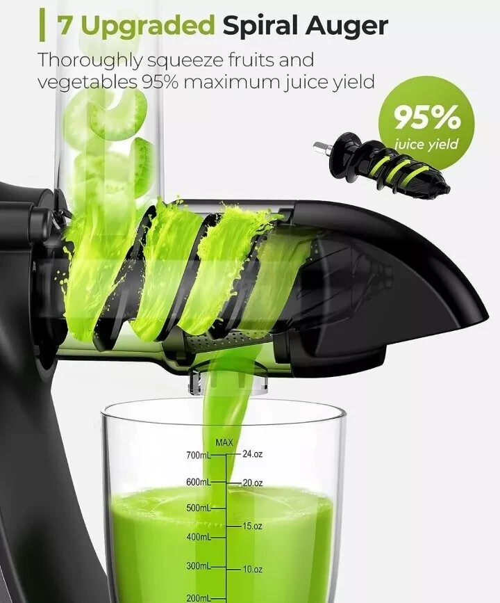Jocuu Slow Masticating Juicer with Soft/Hard Modes Easy 2 Clean Quiet Motor MINT gallery