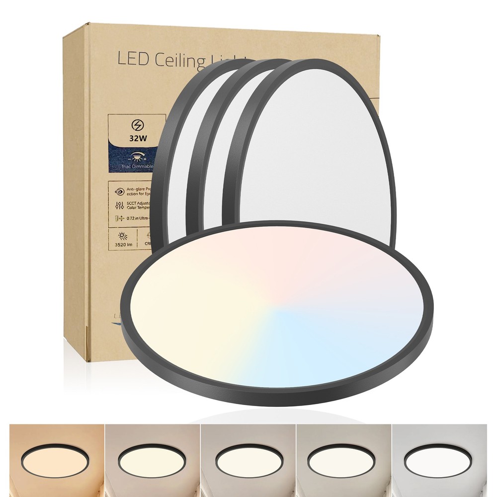 4 Pack 16" LED Flush Mount Ceiling Light 32W 3520lm 5CCT Dimmable Thin Fixture