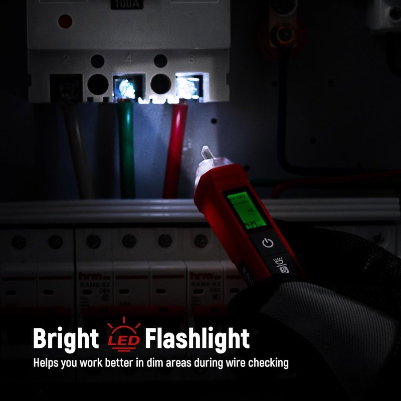 Electrical Tester Non-Contact Voltage Tester AC 12-1000V Dual Range Live/Null gallery