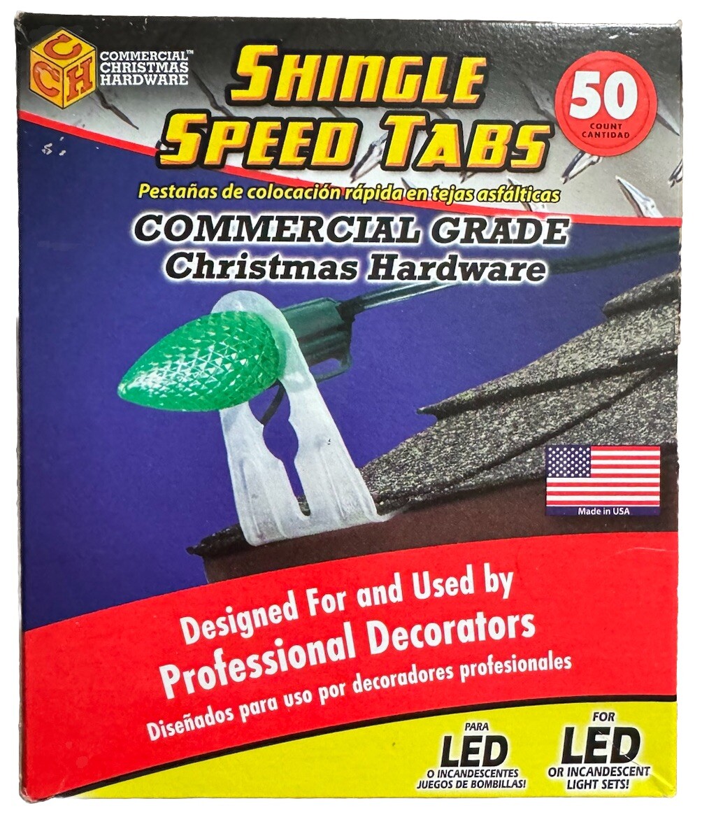 Shingle Speed Tabs 50 Count Commercial Grade Christmas Hardware LED Incandescent gallery
