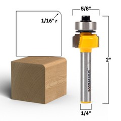 1/16″ Radius Round Over Edge Forming Router Bit – 1/4″ Shank – Yonico 13159q