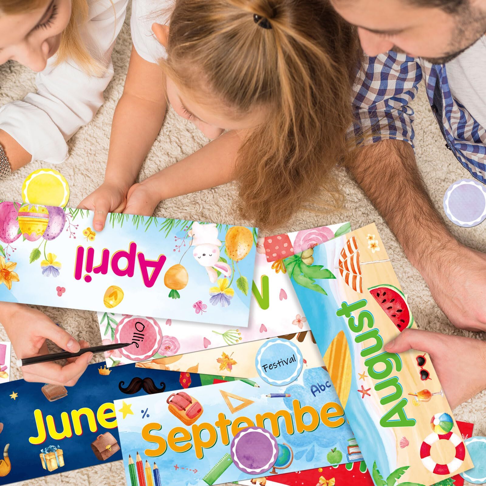 48 Pack Holiday Monthly Headliners 12 Months of The Year Bulletin Board Set... gallery