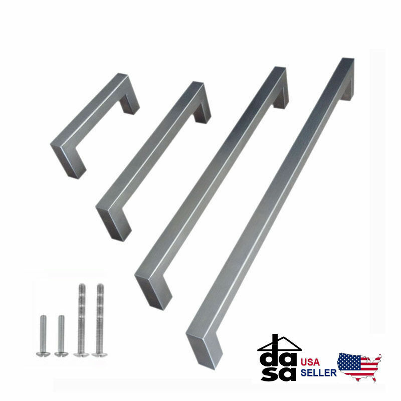 Brushed Stainless Steel Square Cabinet Bar Pulls Handles gallery