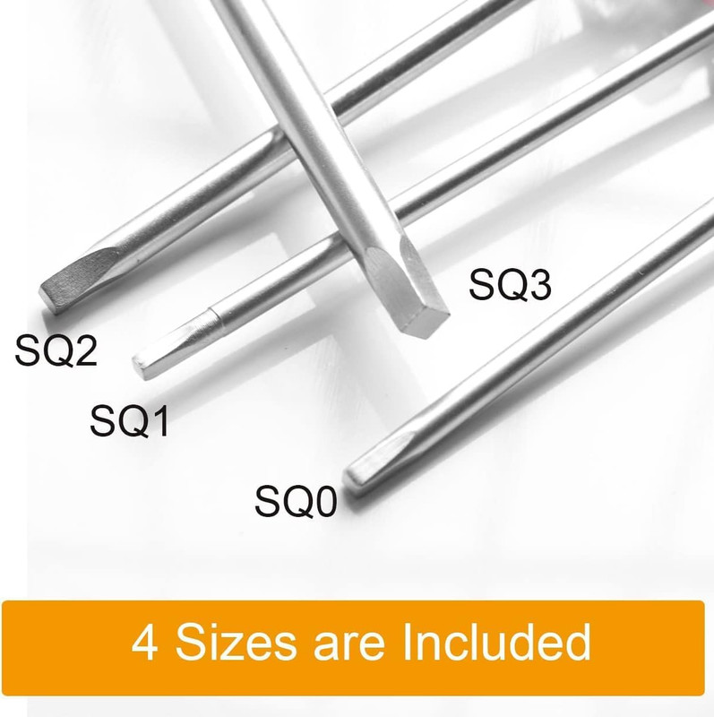 Square Head Screwdriver Set 4 Sizes SQ0 SQ1 SQ2 SQ3 Square Screwdriver Tool Kits gallery