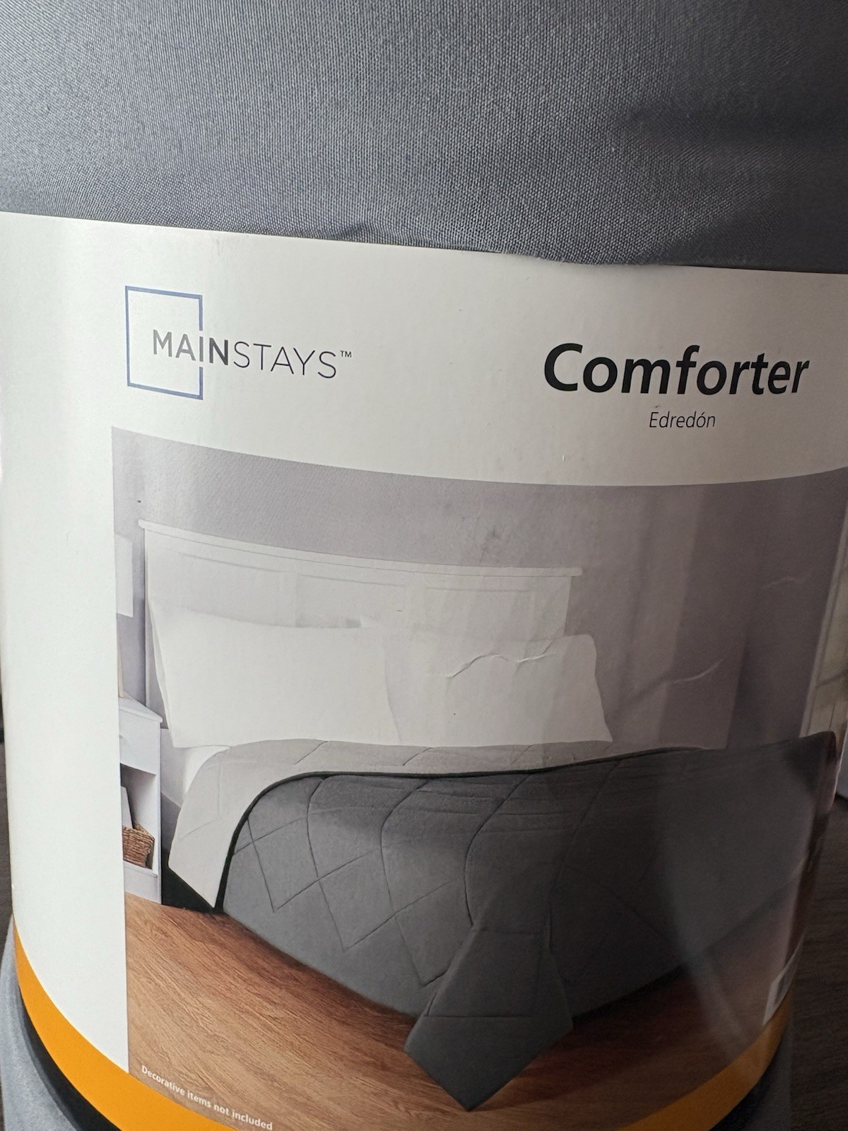Mainstays Reversible Microfiber Comforter Grey, King Size, Unisex…104in x 92in gallery