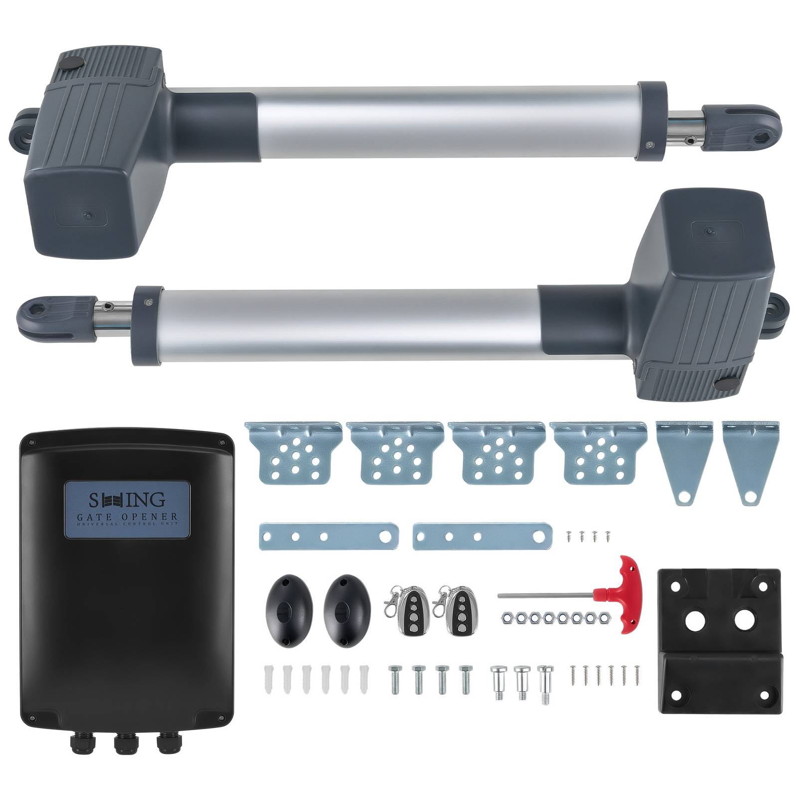 CO-Z Automatic Dual Swing Gate Opener with Remote Controls for 20ft 1300lb Gates gallery