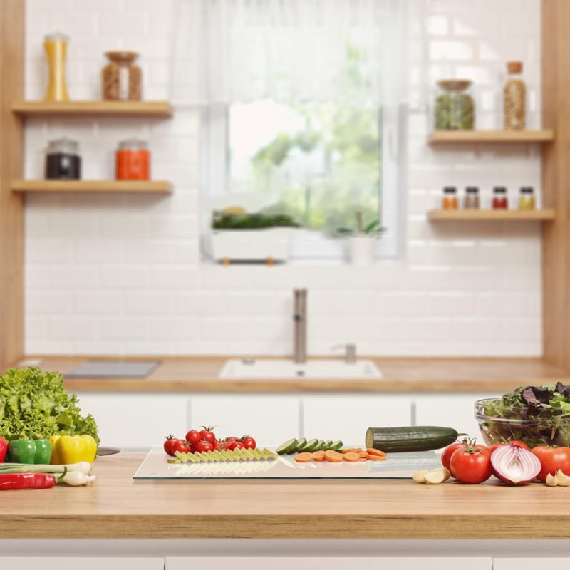 Small Glass Cutting Board,Clear Tempered Glass for Kitchen 1 Pcs 8"x12",with ... gallery