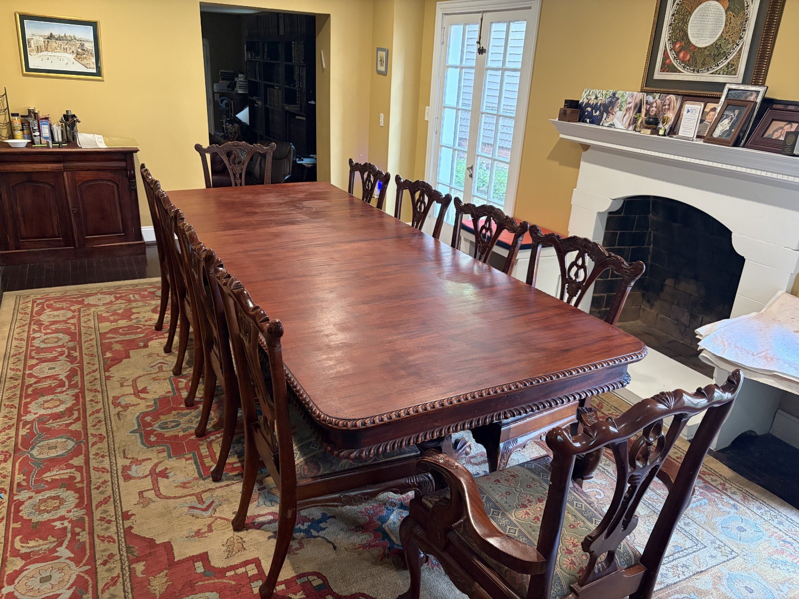 Chippendale Style Mahogany Dining Room Set - Table & 10 Chairs gallery