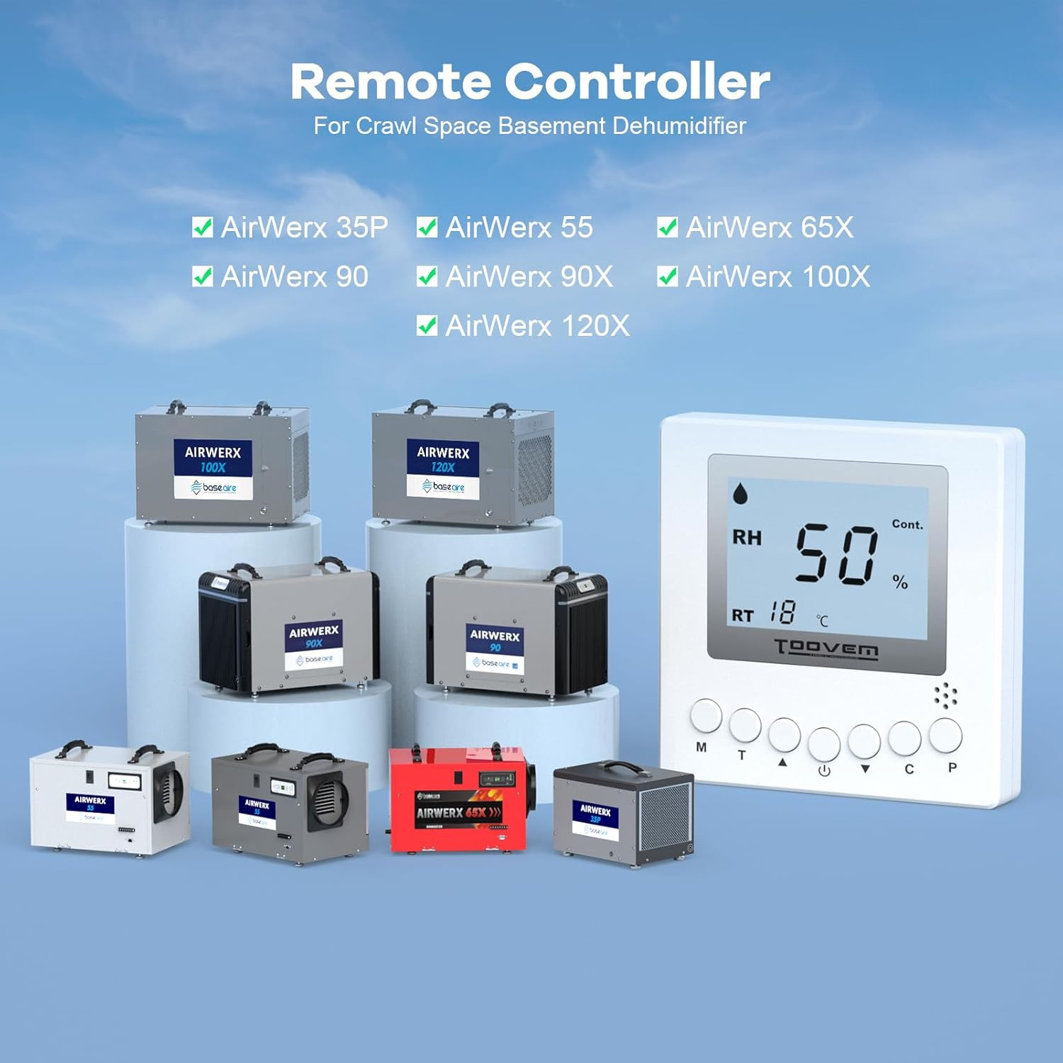 Baseaire Dehumidifier Remote Controller for Digital Humidity, Temperature, Adapt gallery