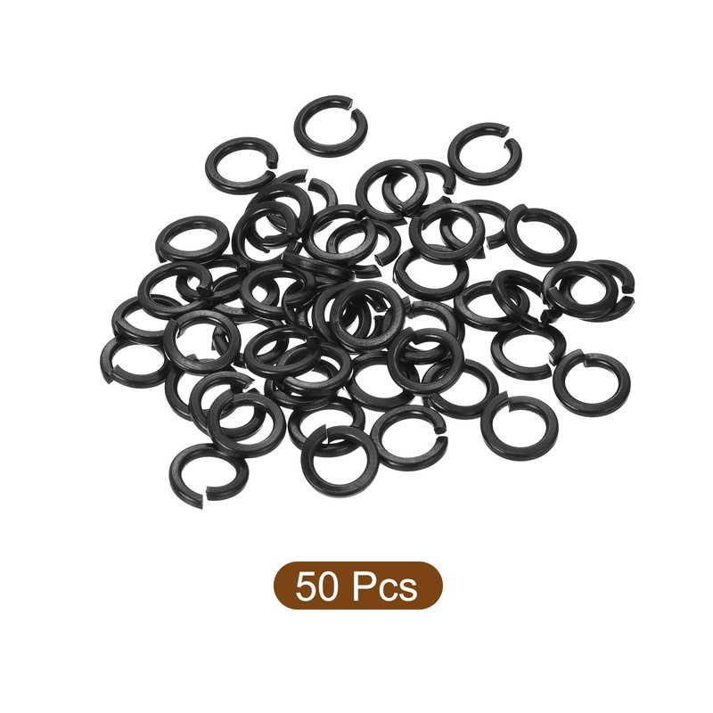 Split Lock Washer, M8 304 Stainless Steel Spring Lock Washer 50pcs, Black gallery