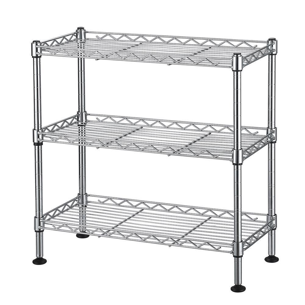 3-Tier Wire Shelving Rack Shelf Adjustable Commercial Garage Kitchen Storage gallery