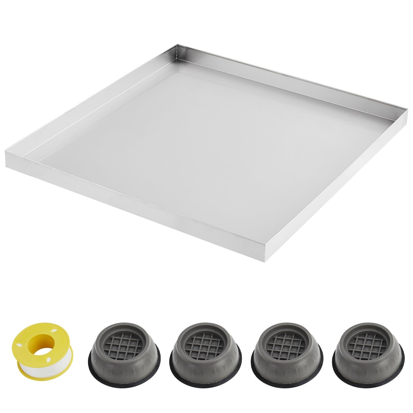 24/27/28/36 in Washing Machine Pan Under Washer Tray Drip Drain Stainless Steel gallery