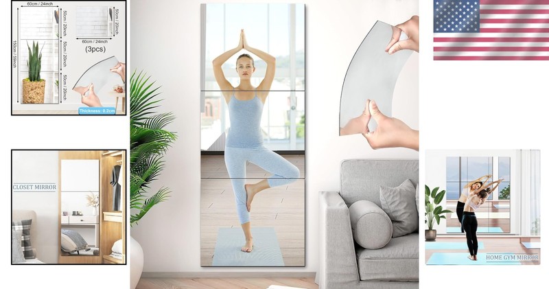 Stylish 3 Pack Acrylic Mirror Sheets - 20x24 Inch for Reflective Home Design gallery