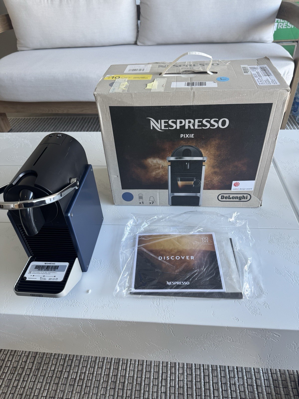 Nespresso Pixie Espresso Machine by De'Longhi, Navy Blue - Missing Water Tank gallery