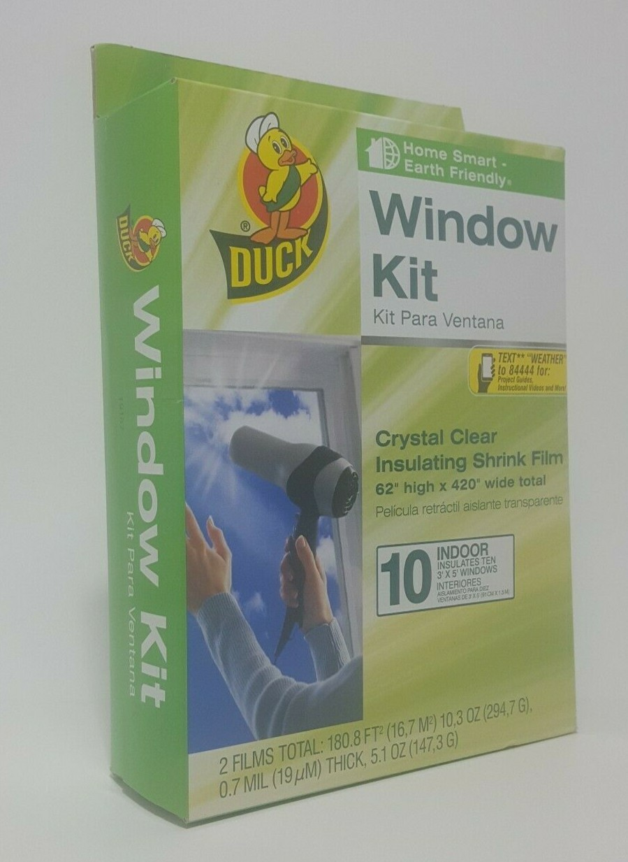 Duck 62 in. x 420 in. Window Kit Crystal Clear Insulating Shrink Film (10-Pack) gallery