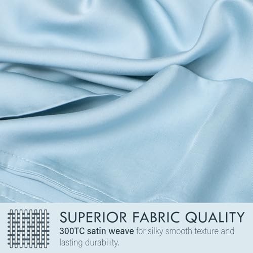 Home Sheets Bed Sheet Set, 100% Rayon derived from Bamboo, Twin Light Blue gallery