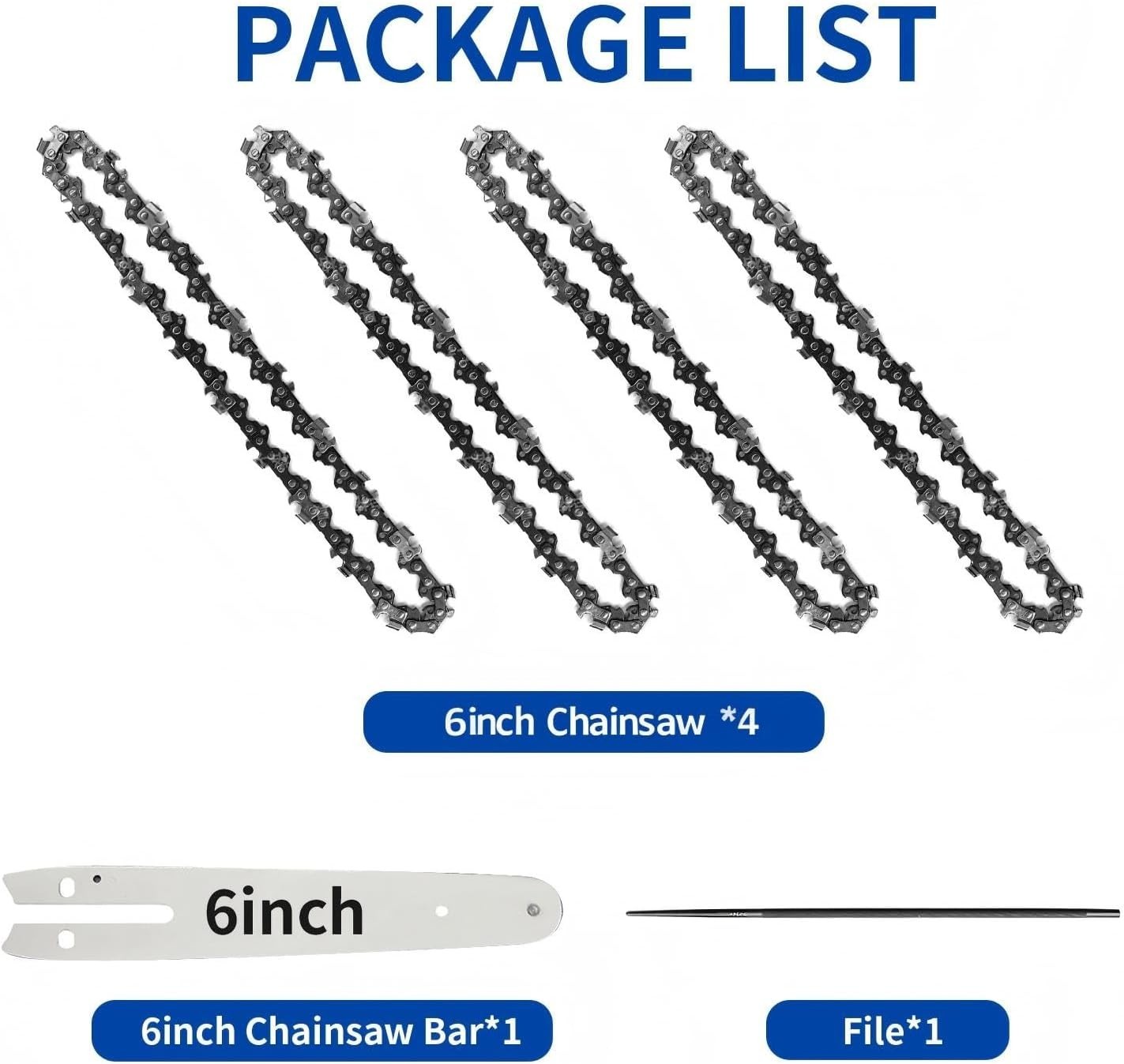 6 Inch Chainsaw Chain and Guide Bar, Replacement Chain Saw Bar and Chains gallery