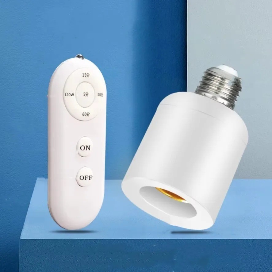 Wireless Remote Control Light Lamp E27 Screw Bulb Base Holder Cap Socket Switch gallery