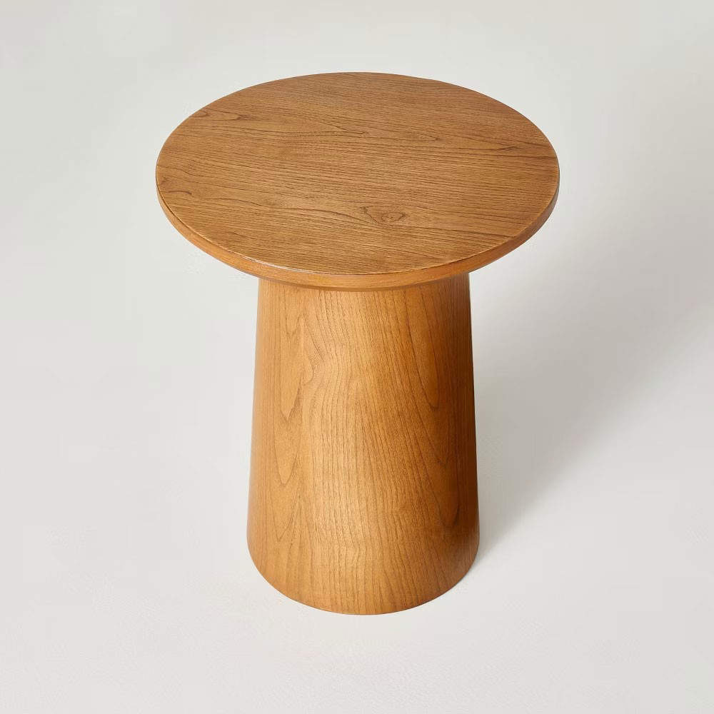 Hearth & Hand Magnolia Wood Side Table Round Traditional Rustic Aged Oak gallery