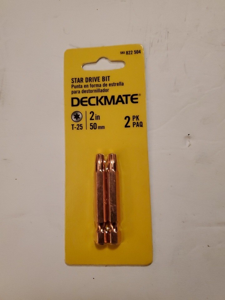 2 pack Of 2) DECK MATE 2” (50mm) Star Drive Bits, T25 4 pieces gallery