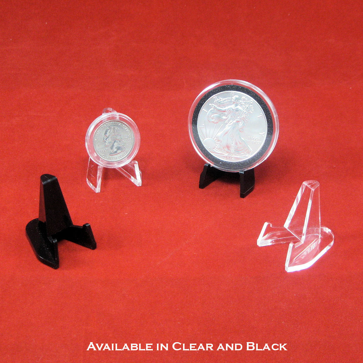 Small Acrylic Easel Display Stands for Airtite Coin Holder Capsules-Choose Qty. gallery