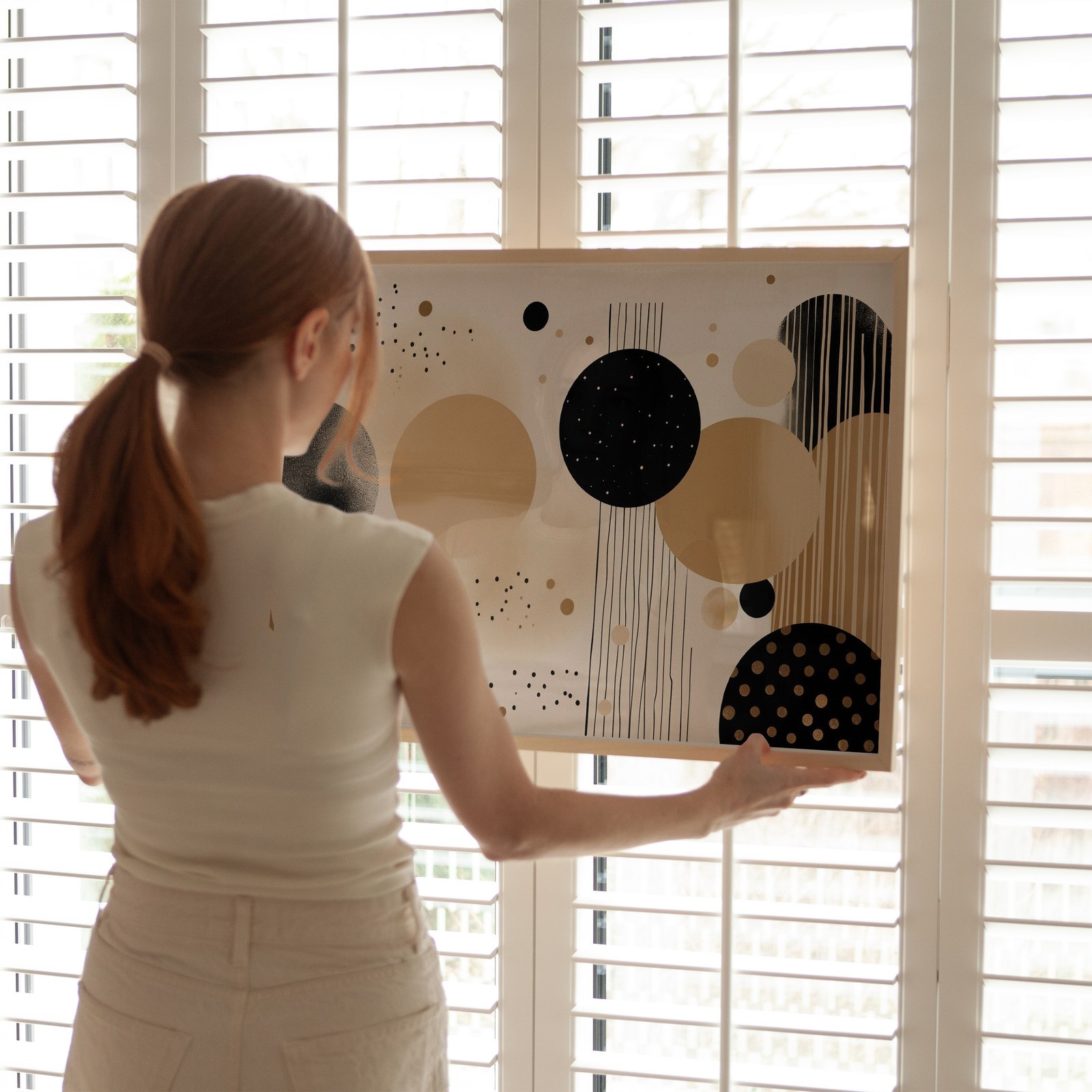 Abstract geometric wall art, modern minimalist decoration. From gallery