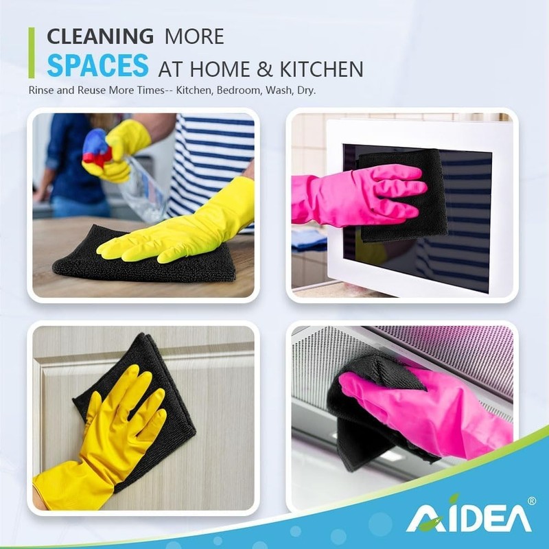 AIDEA 12 Pack Soft Microfiber Towels 12", Absorbent Streak-Free Rags gallery