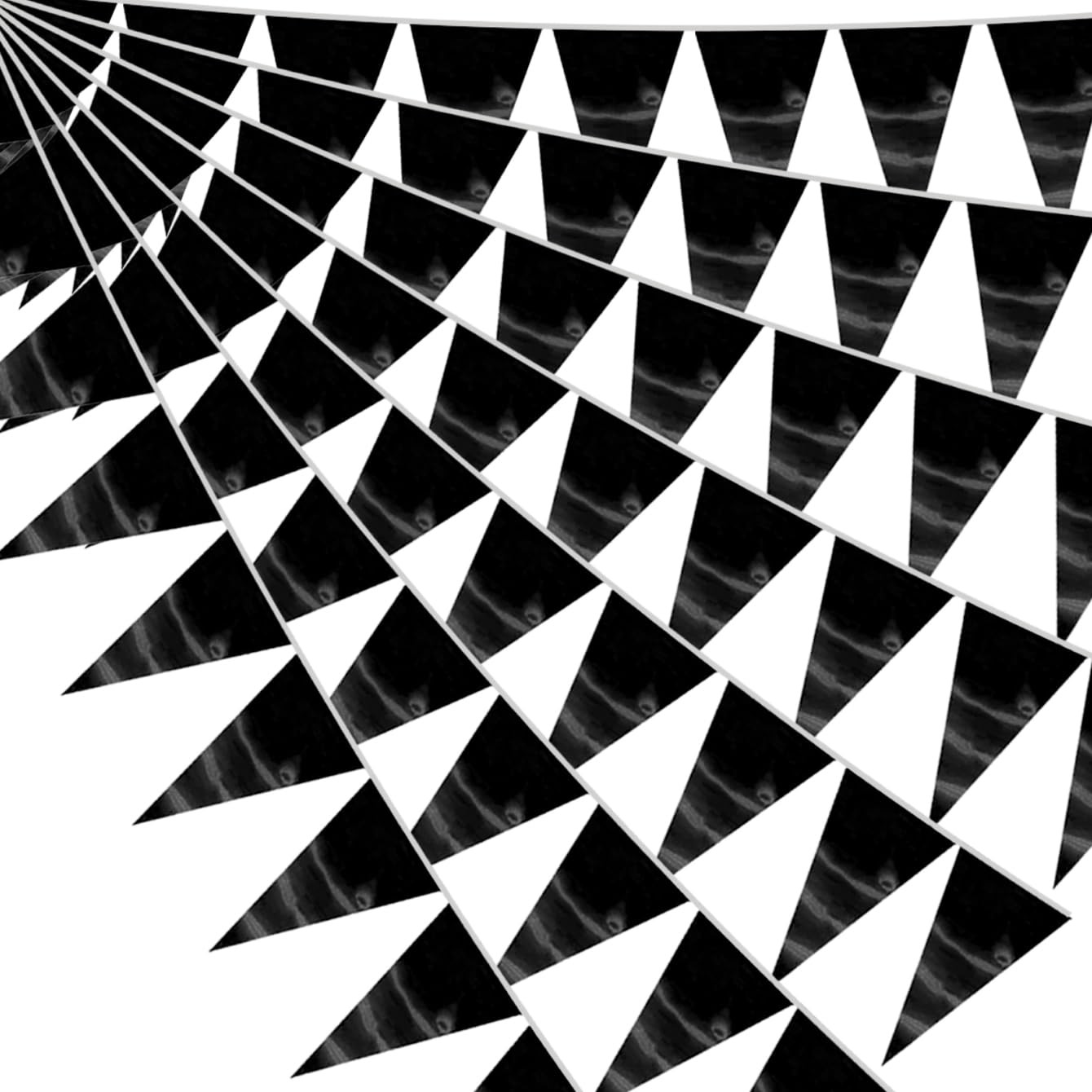 40M/130FT Black Triangle Pennant Banner Flag Metallic Fabric Bunting Garland ... gallery
